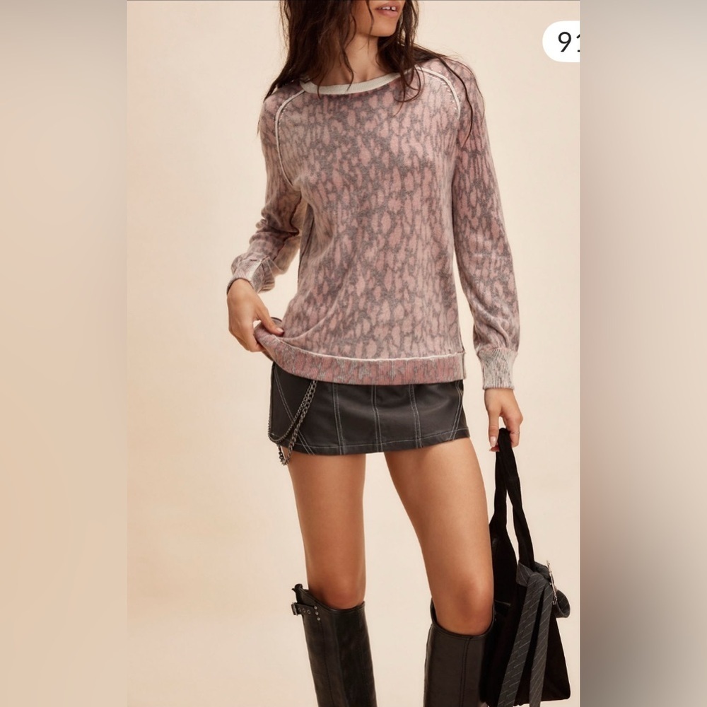 NWT We The Free Animal Style Cashmere Sweater